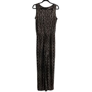 Calvin Klein Snake Print Drawstring Jumpsuit Size 8